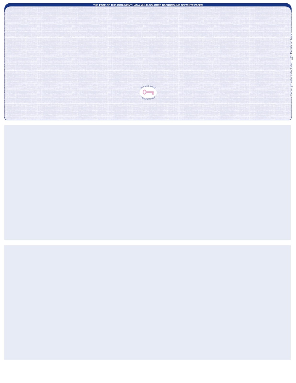 Blank High Security Top Computer Checks, 250 Blue Laser Checks