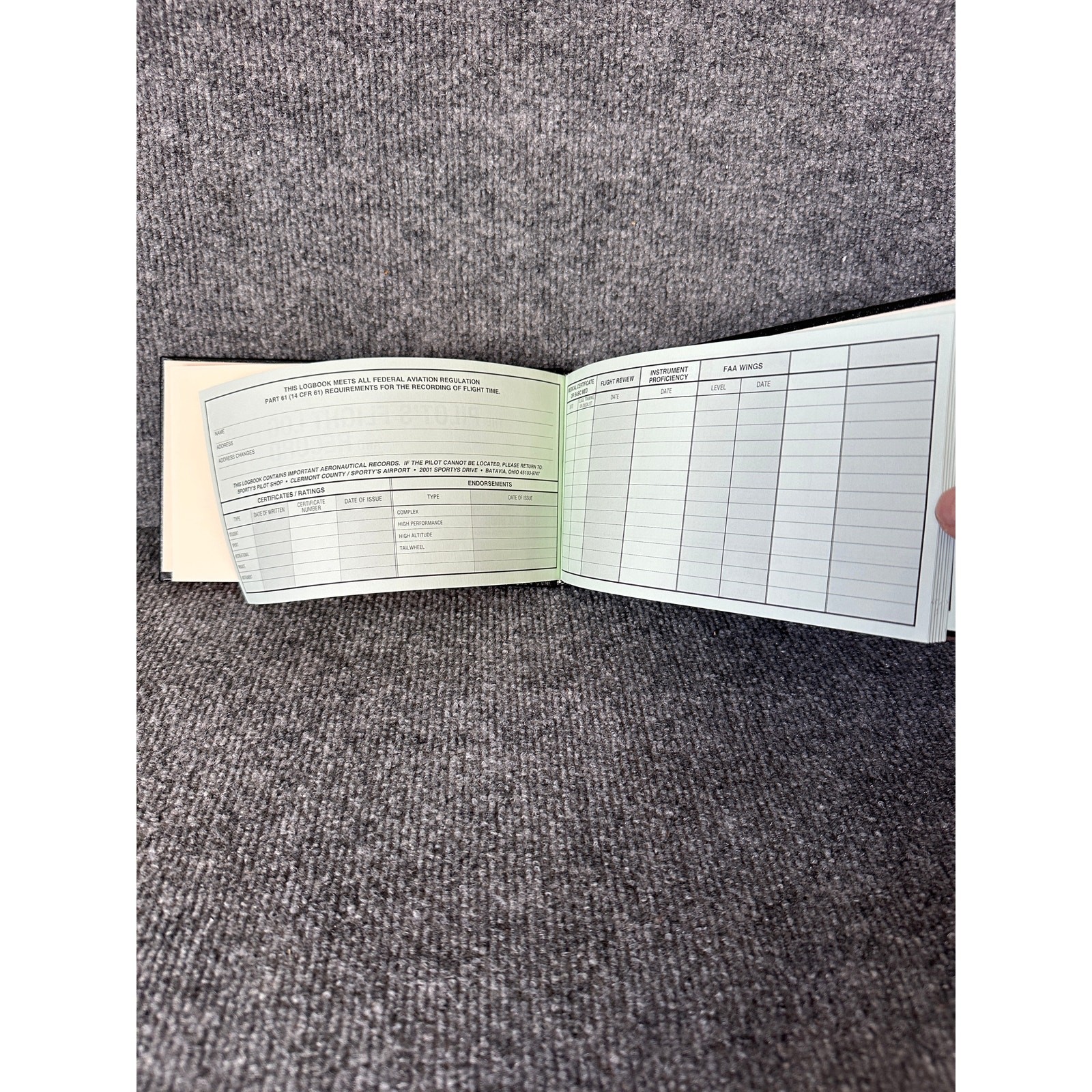 Vintage MCM Pilot’s Log and Record Book aviation logbook journal ephemera 9×5