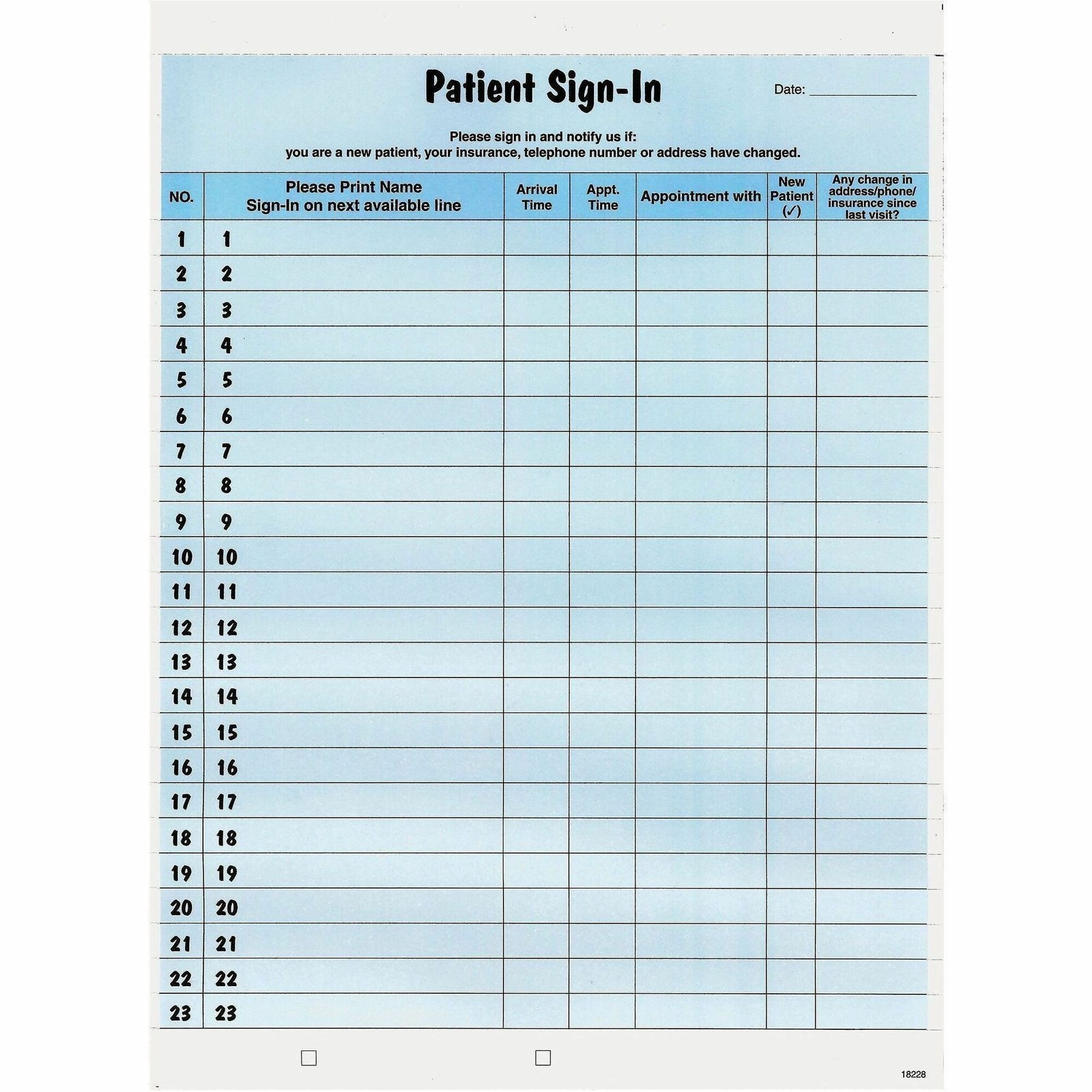 Tabbies Patient Sign-in Label Forms – 125 Sheet[s] – 125 / Pack (tab-14531)