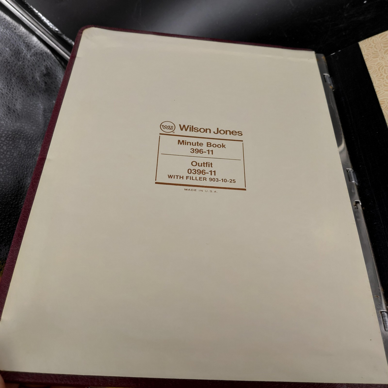 Wilson Jones Minute Record Book 396-11 Outfit 0396-11 Hardcover Burgundy USA
