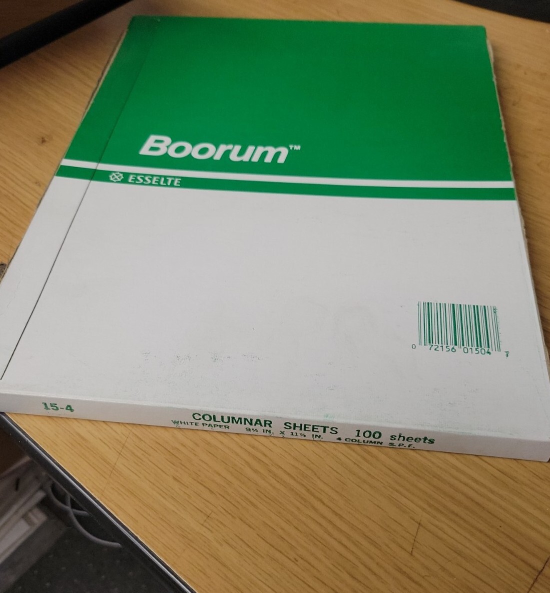 Boorum 100 Sheets Columnar Accounting Sheets 4 Column 9-1/4 x 11-7/8 New in Box