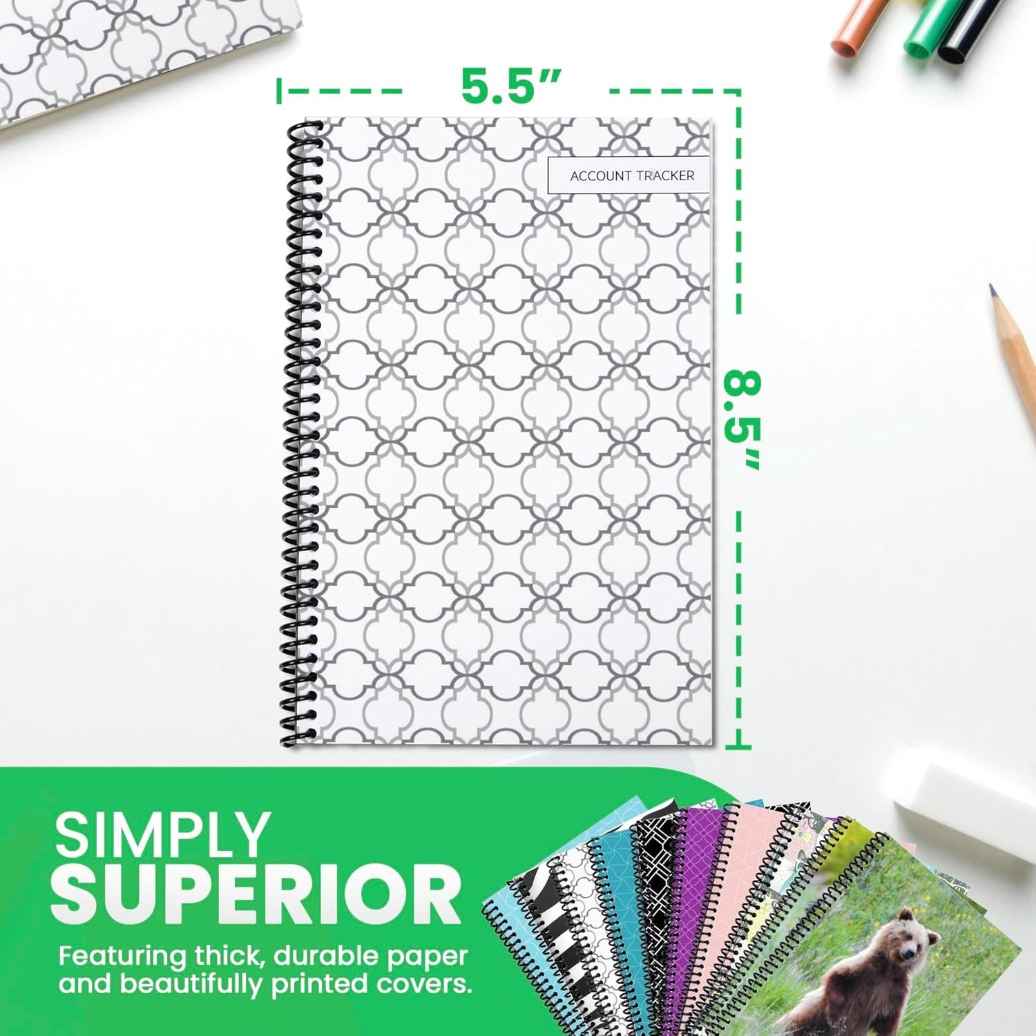 User-Friendly Check Book Register – 2,600 Entry Lines, Eco-Friendly Production