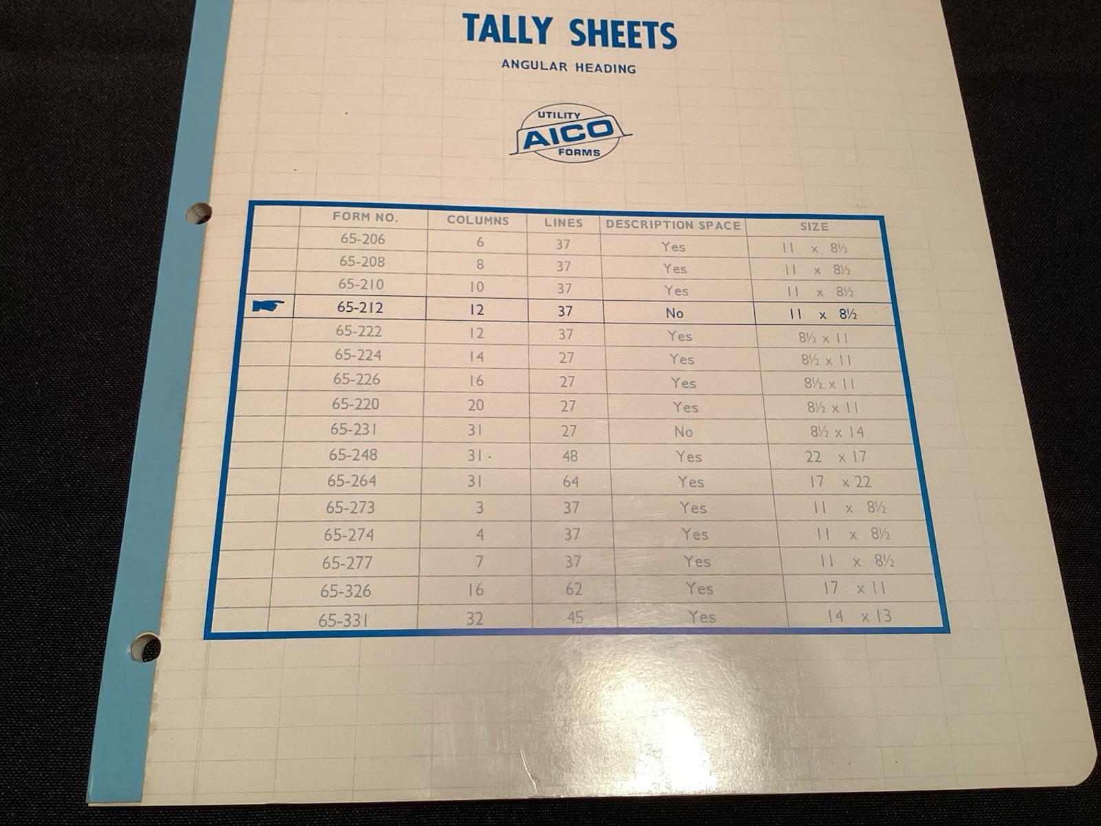 Aico Tally Sheets Columnar Pad 12 Columns 8.5 x 11 White, 50 Sheets, Accounting.