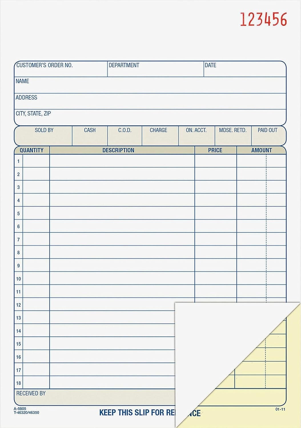 Professional 2-Part Carbonless Sales Order Book – 50 Sets, Compact Design