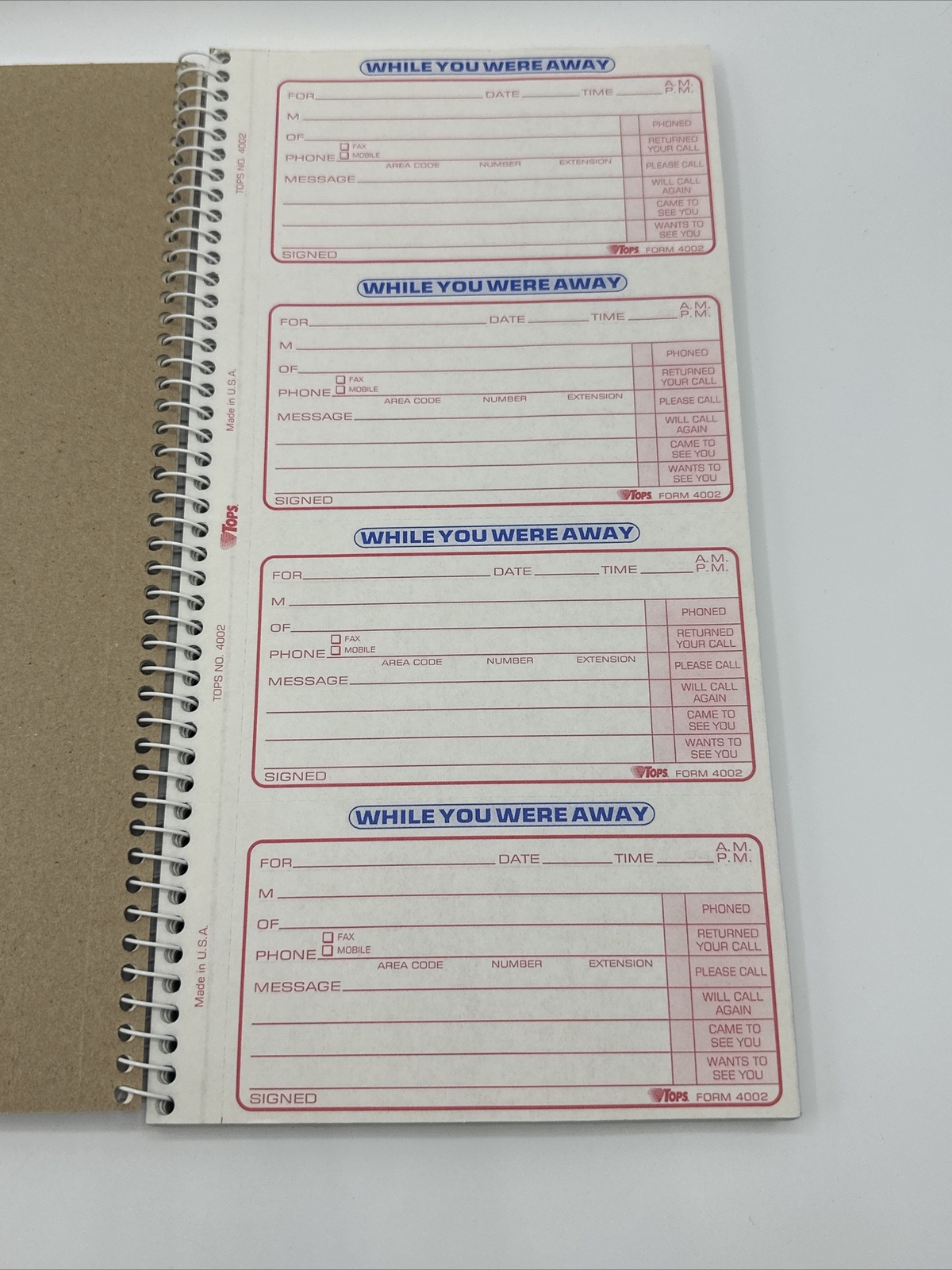 Message Book Phone Tops Carbonless Duplicate 2.75×5” 200