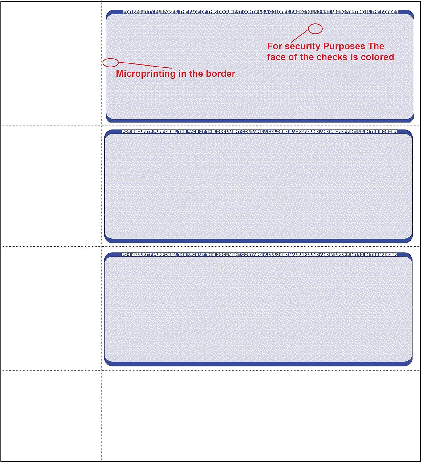 Computer Check Paper – Blank Personal Wallet Checks 3 on a Page – Compatible wit