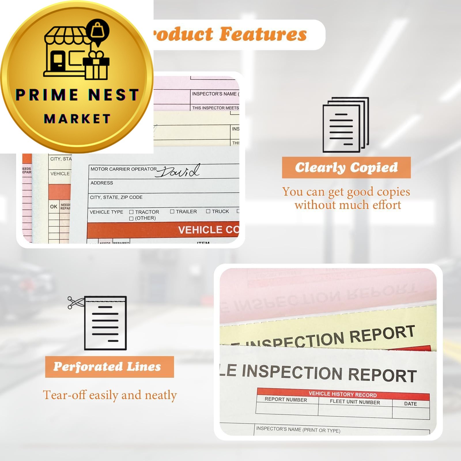 Bonpaso 30 Pack Annual Vehicle Inspection Report Forms & 30-Pk Red Aluminum…