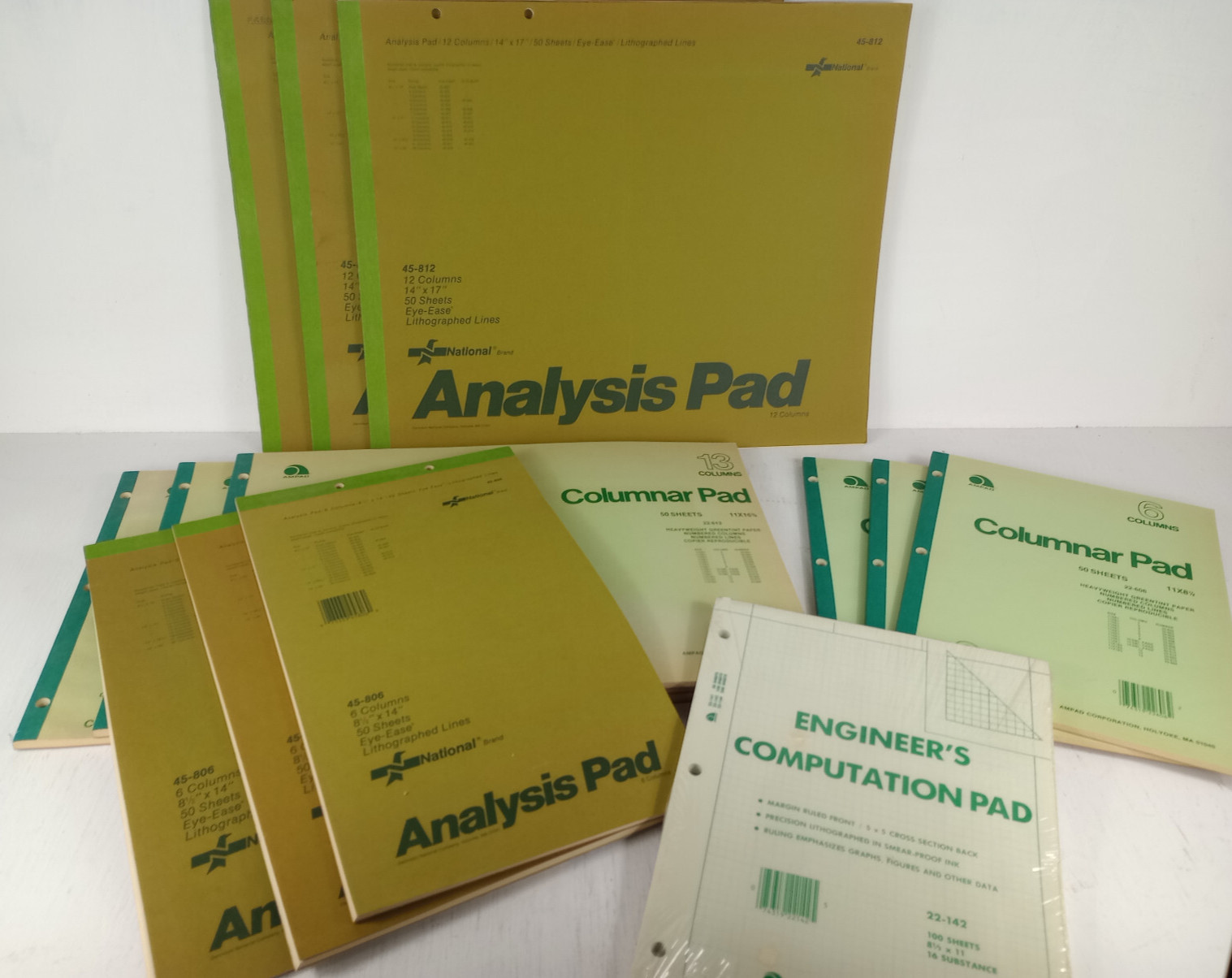 Vintage 1980’s Engineer Analysis Column Pads (Lot x 13 pc Unused) Large Graph