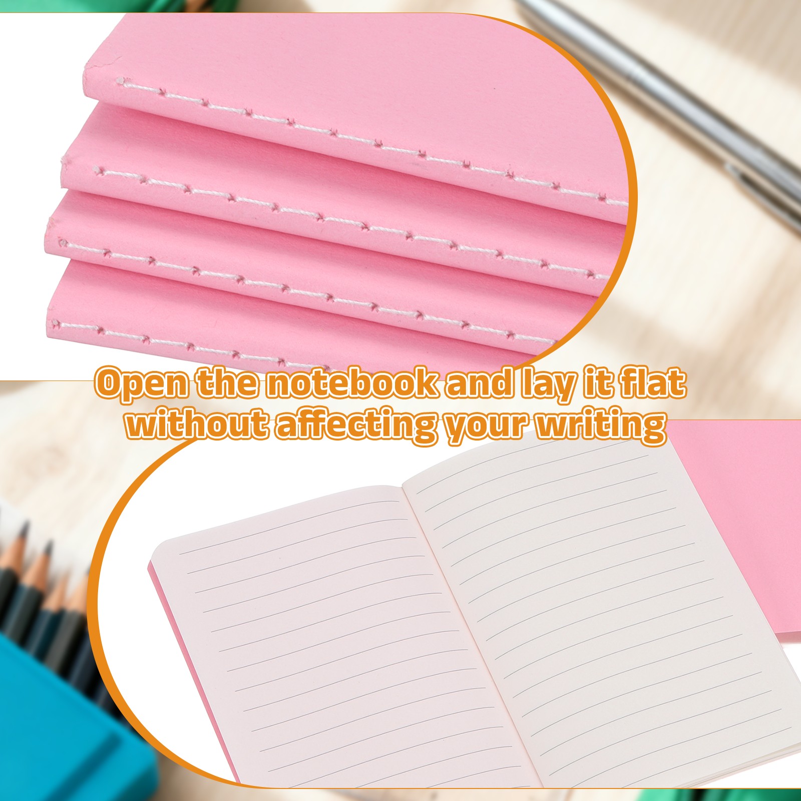 6 Pack A6 Notebook, A6 Journal Mini Notebook Pocket Kraft,Pink