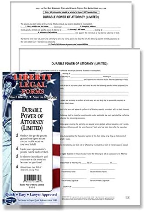 Limited Durable Power of Attorney Kit with Step-by-Step Guide – All States Valid