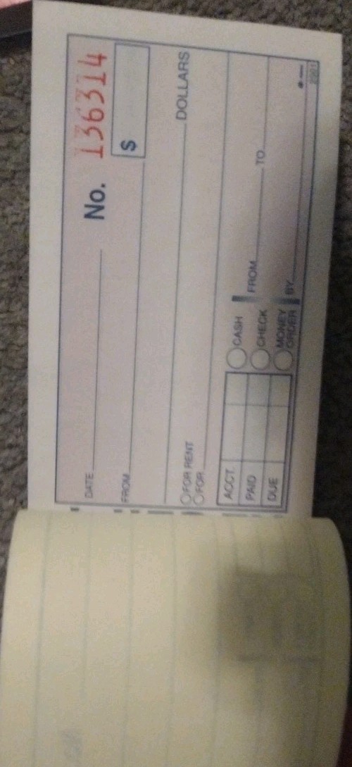 100 Adams Money and Rent Receipt, 2-3/4 x 5-3/8 Inches, 2 Books, White/Canary