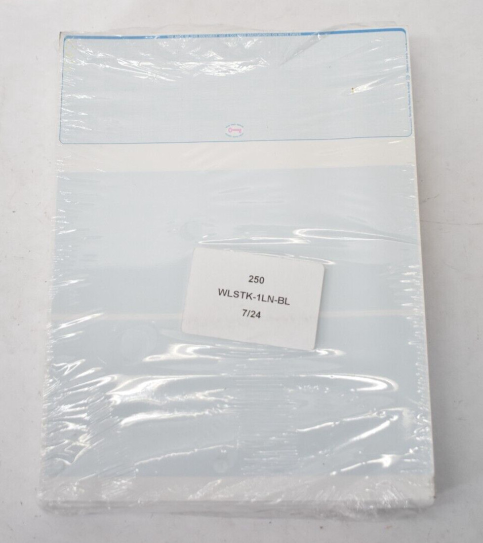 250 Sheets Blank Laser Checks Top Position Blue Linen WLSTK-1LN-BL 8-1/2″ x 11″
