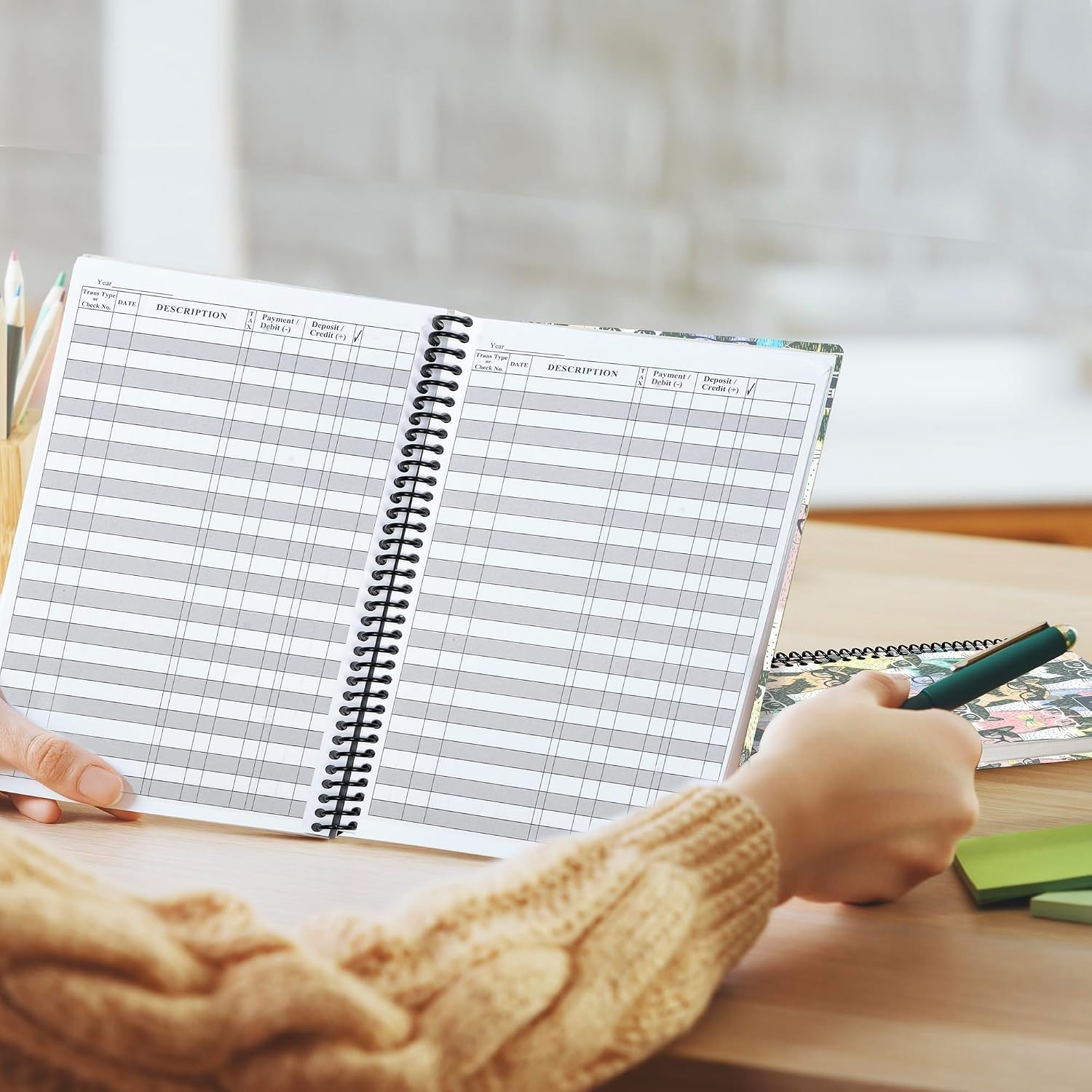 Check Book Register & Debit Card Ledger – 2,600 Entry Lines, USA Made