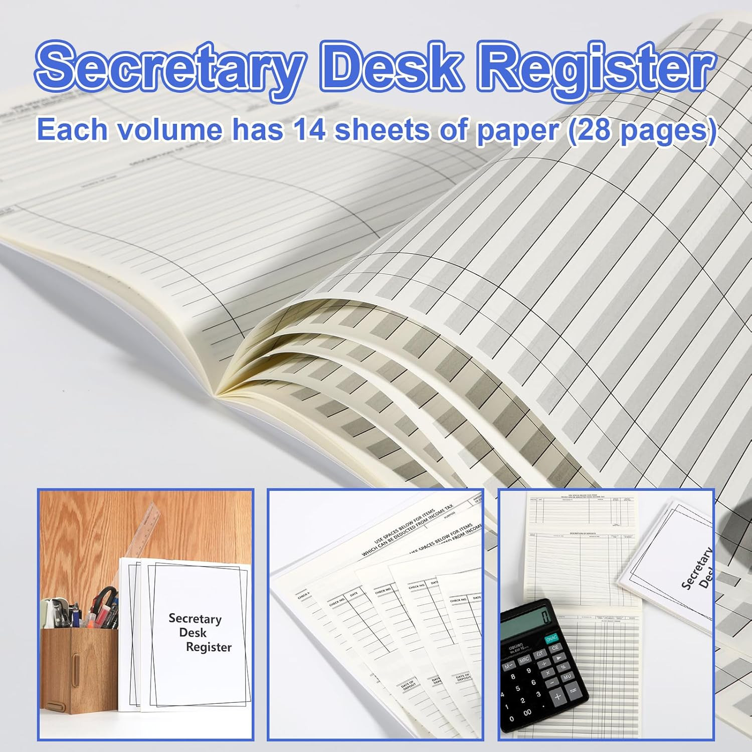5 Pieces Checkbook Transaction Register 6.4 * 8.25Inch Secretary Deskbook Check