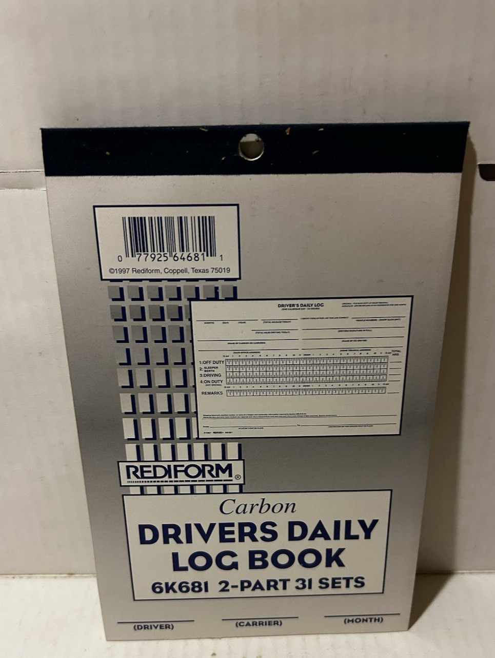 Rediform Driver’s Daily Log Book – 31 Sheet[s] – Stapled – 2 Part – Carbonized –