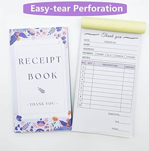 Thank You Receipt Book for Small Businesses 4×7 inches 2-Part Carbonless 1