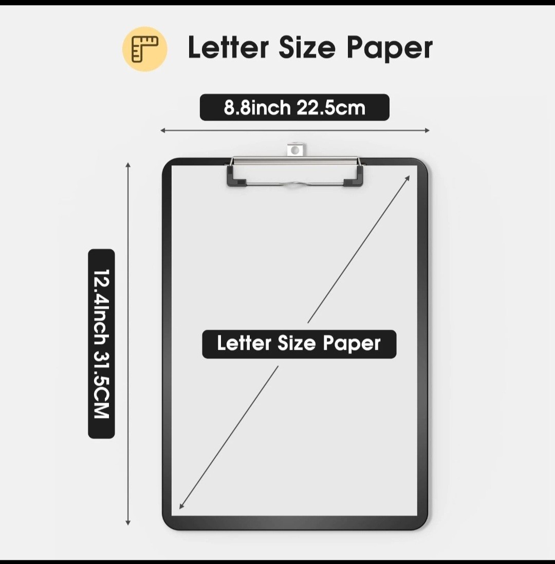 Macroclo Plastic Clipboards Set of 2, Black 8.5×11 Clip Board 2 Pack,