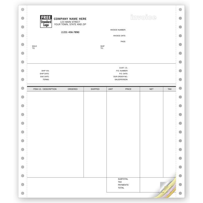 5Forms 9088 Continuous Classic 3-Part Invoices 8 1/2 x 11″ – Qty 250