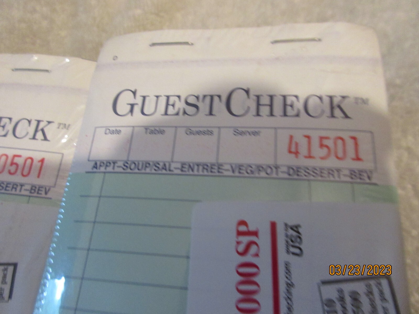 G7000SP (40 Books) 2 Part Green White Carbonless Guest Check Receipt 2000 Checks