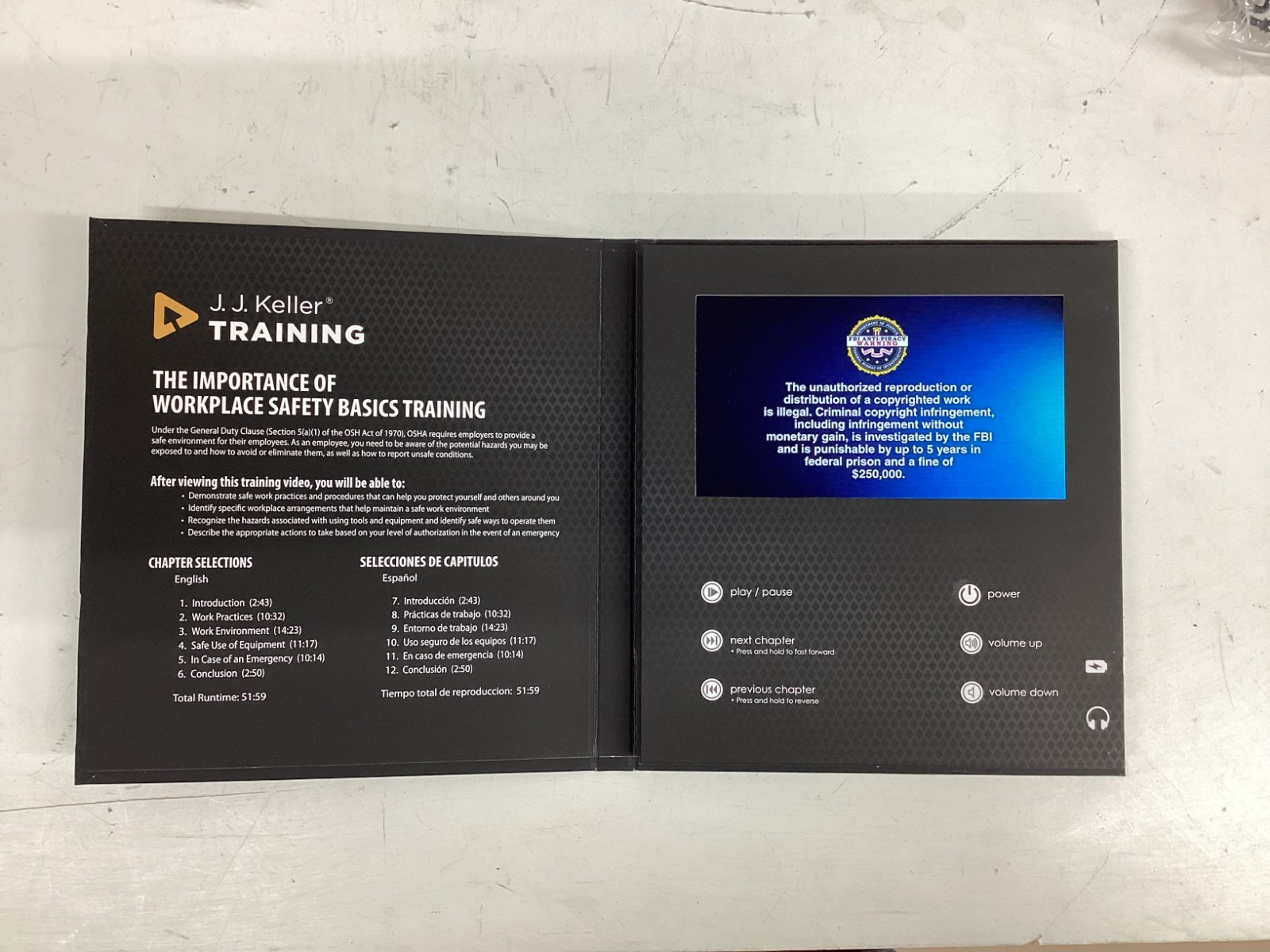 JJ KELLER Workplace Safety Basics Training Program Video Book Kit