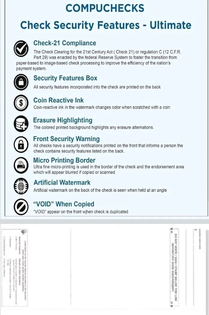 Compuchecks Tamper-Guard Security Blank Check Paper – 500 Business Checks Compa