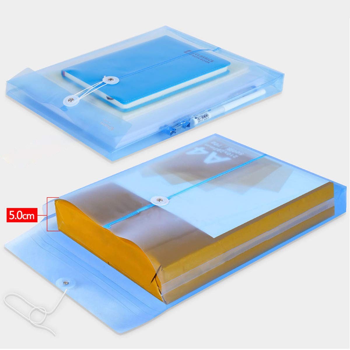 LaOficina Poly Clear Envelopes with Button String Snap One Size, Mix-colors