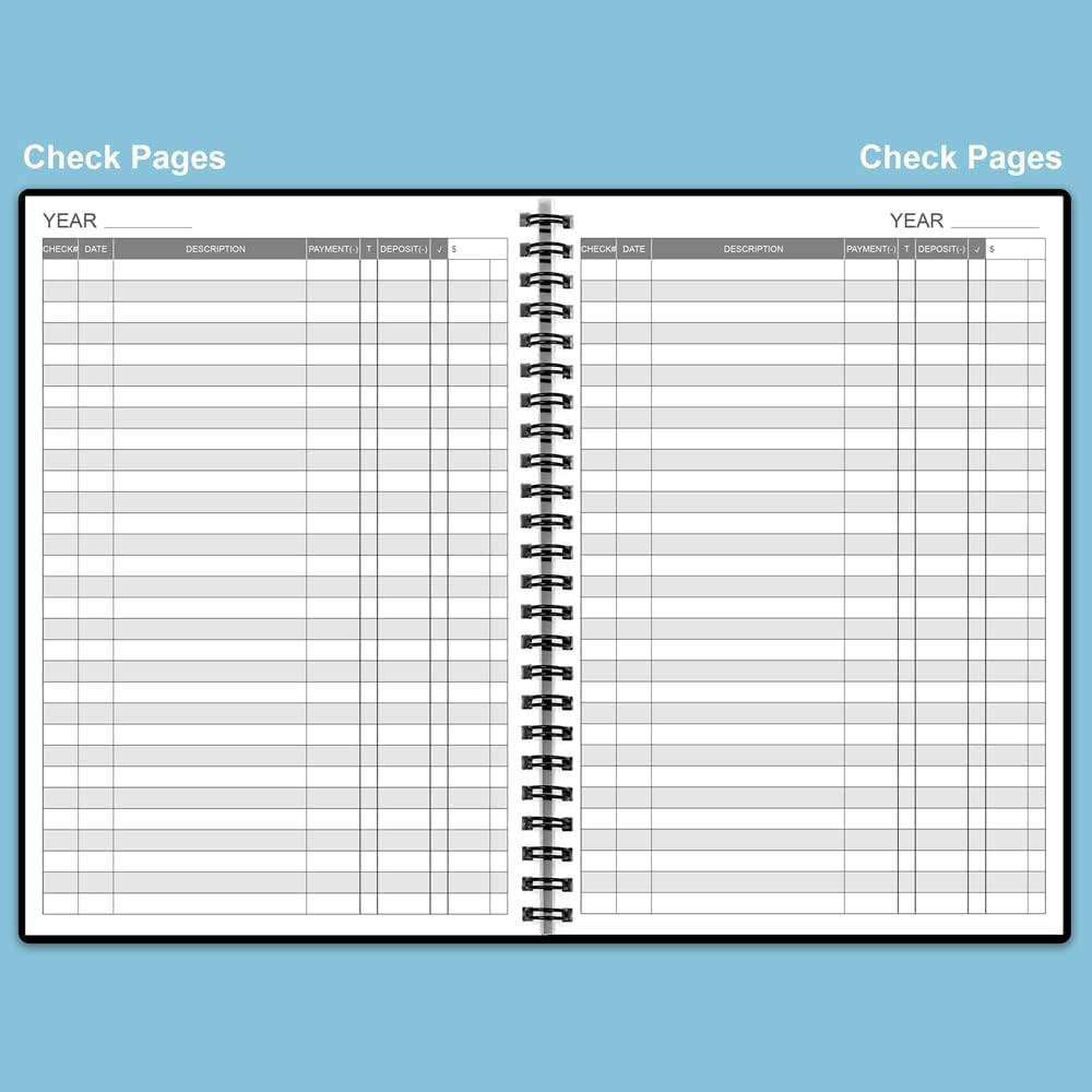 Check Register – A5 Check Book Register Books with Check & Transaction Registers