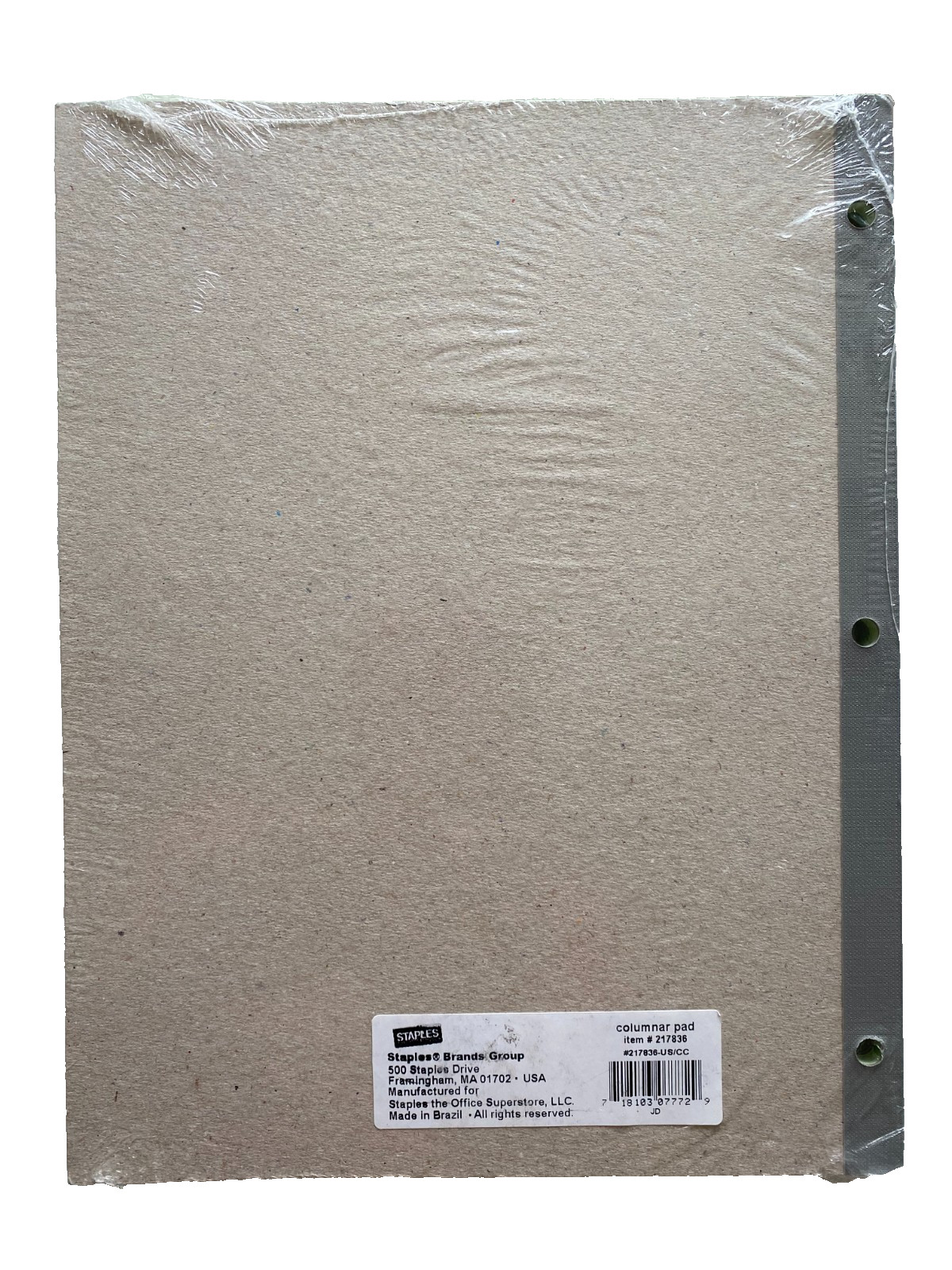 Staples Columnar Pad 3 Column 50 Sheets 2-Pack Green Paper Model 217836