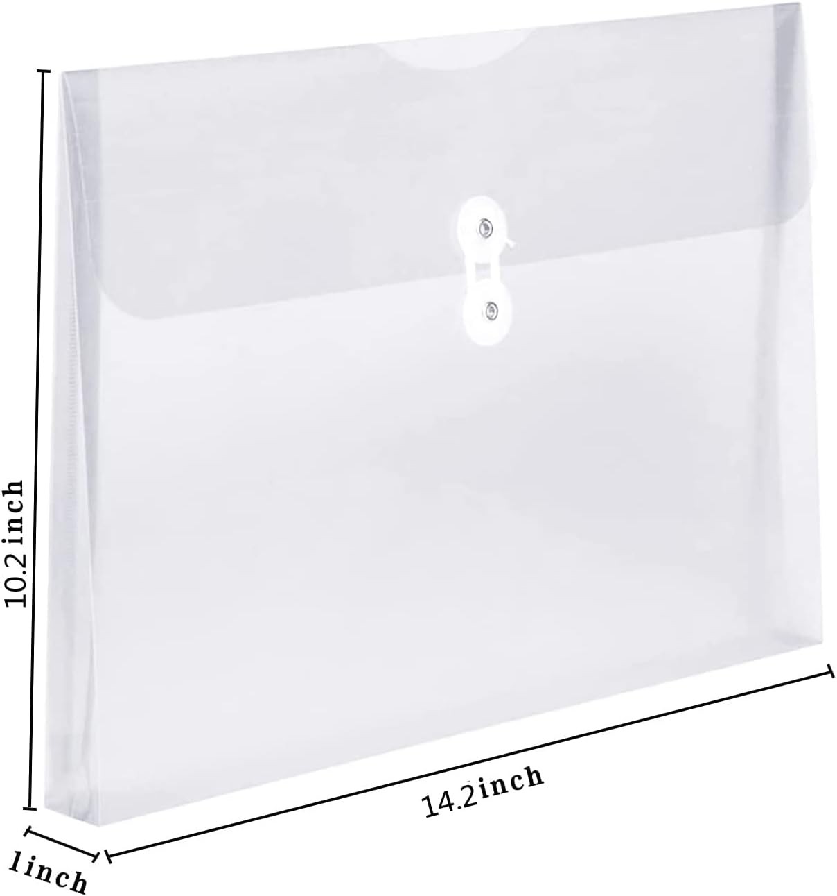 18 Packs Legal Size Plastic Filing Envelopes Clear File Folders with 18pcs