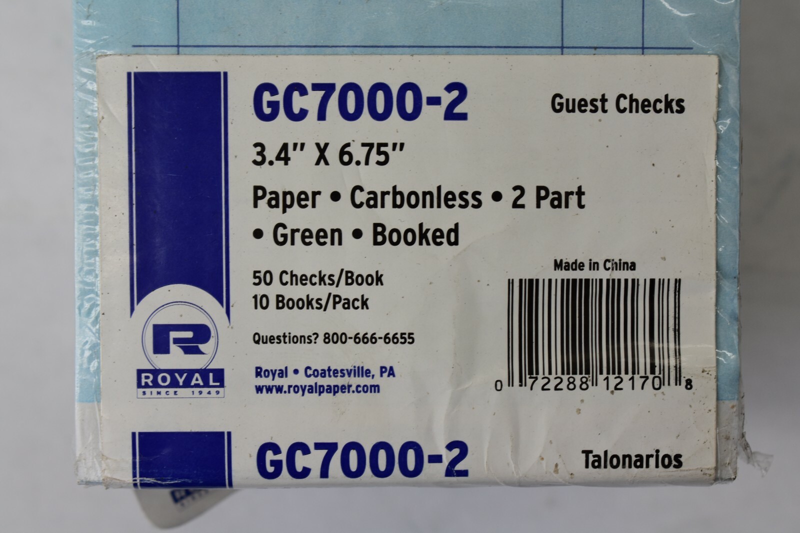Pack Of 10 Guest Check Book GC7000-2 Carbonless Duplicate 2 Part 3.4″ x 6.75″