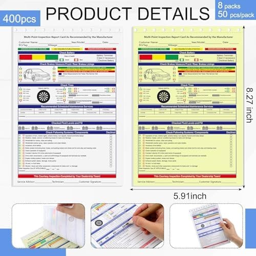 Gilprop 400 Sets Annual Vehicle Inspection Forms 2-ply Carbonless Multi Point…