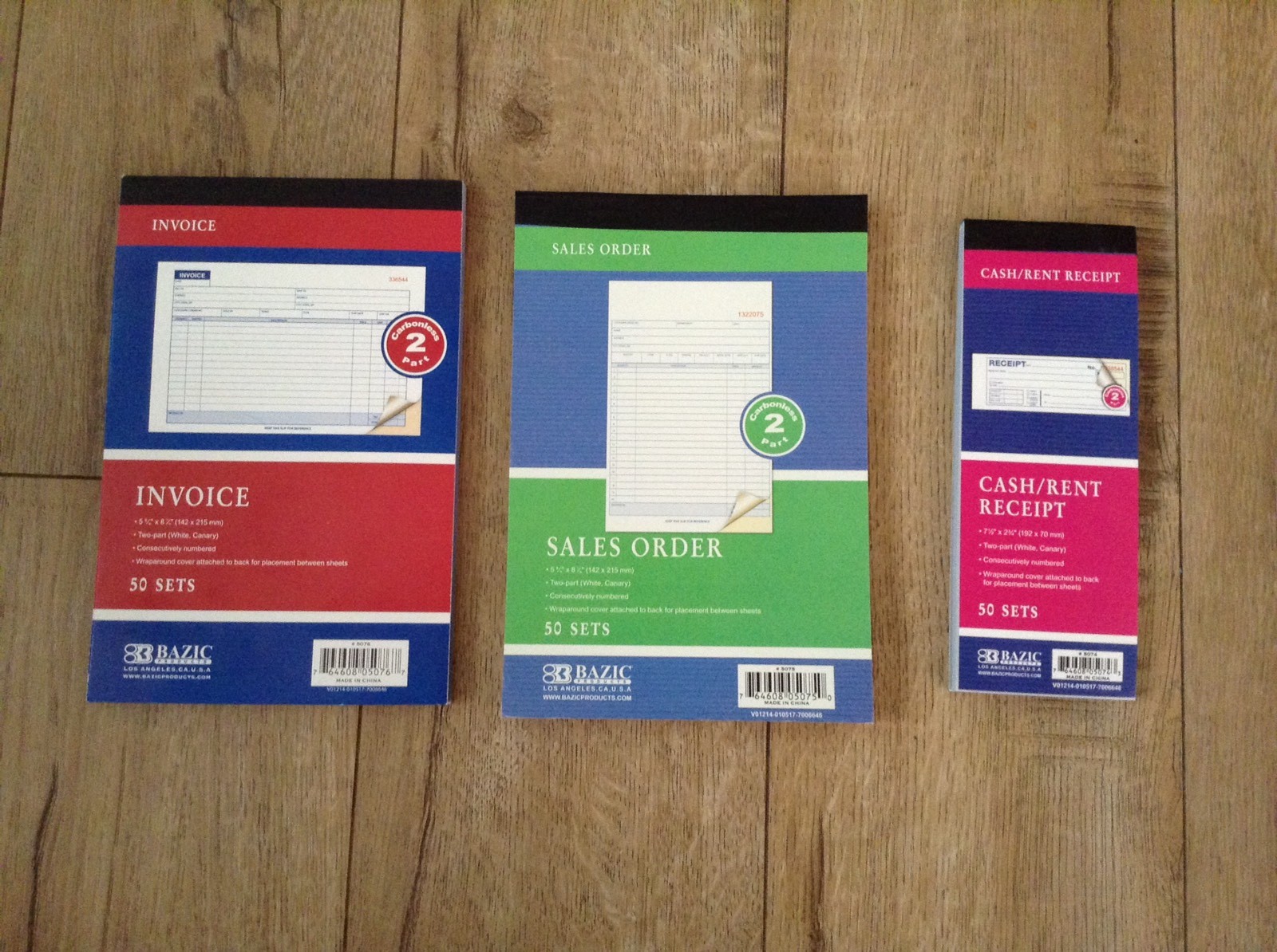 3Pcs 2 Part Carbonless Invoice,Sales Order,cash/ Rent Receipt Form 50 Set