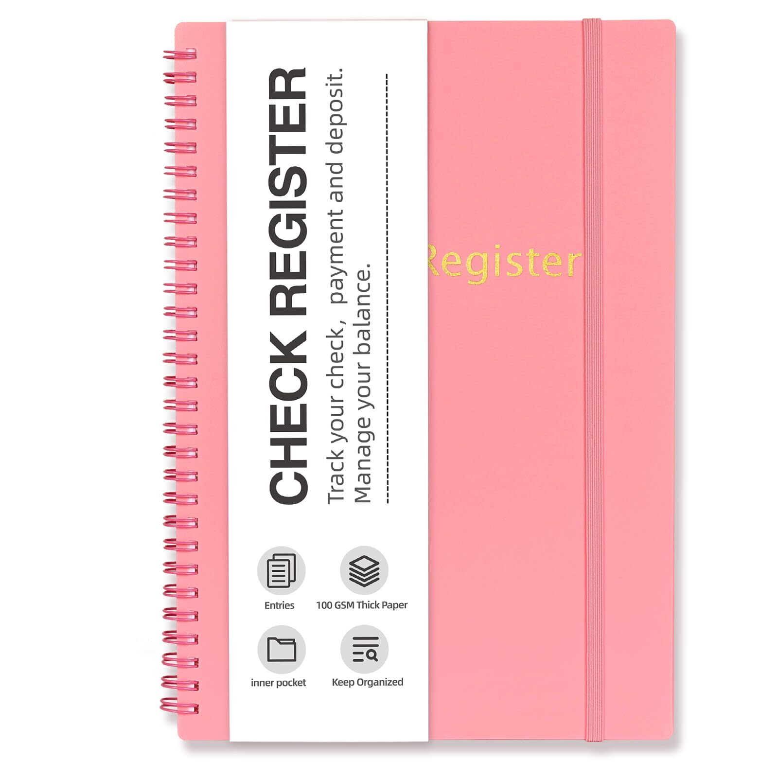 Double Spiral Check Registers Budget Planner for Personal Checkbook