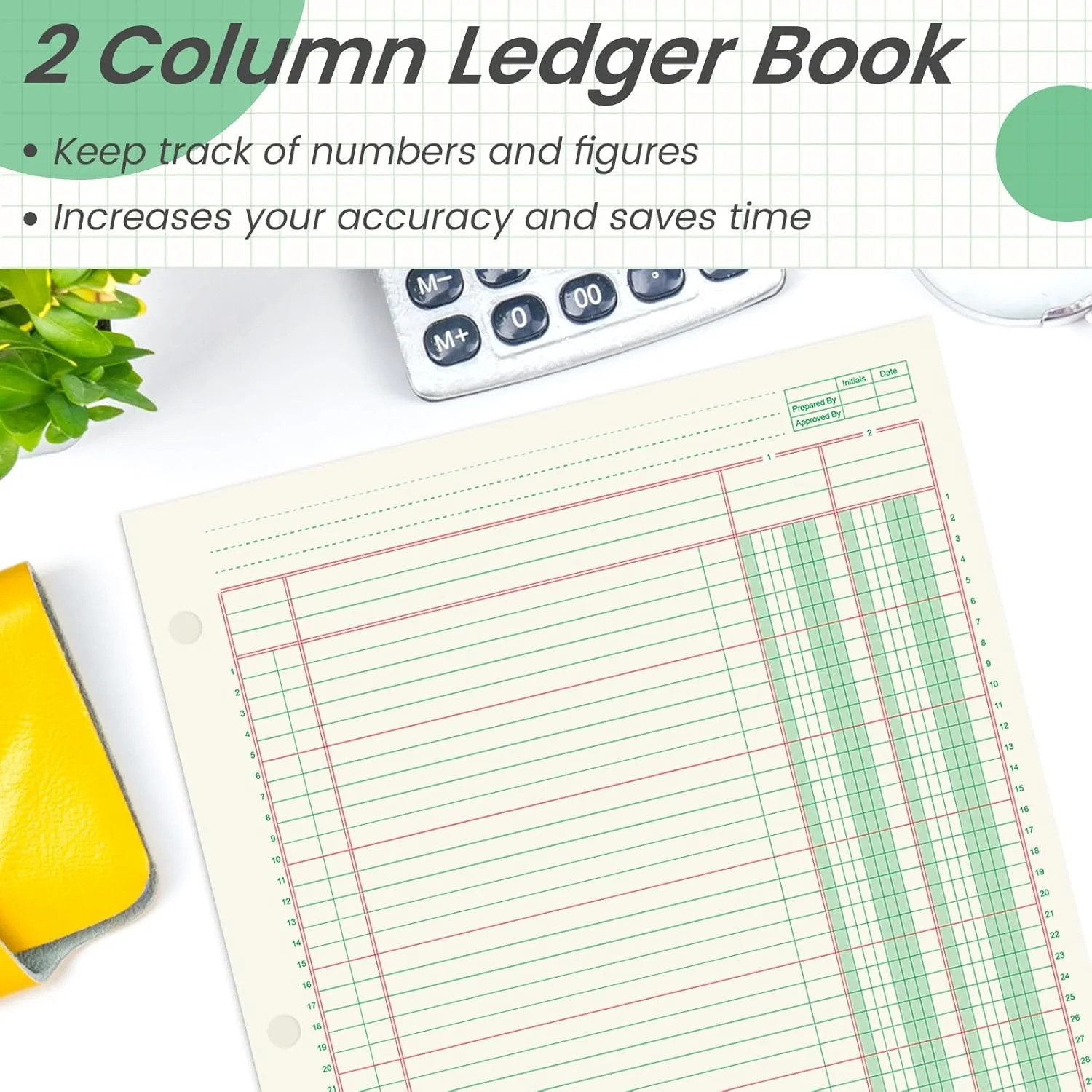 gisgfim 2 Pads 100 Sheets Columnar Analysis Pad 3 Hole Punch Accounting Book 8-1