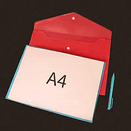 Wiekyze Poly Envelope 12 Pcs Document Envelopes with Snap Button Quality Red