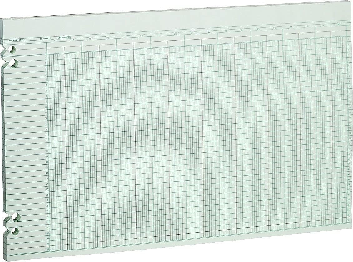 G5030 Accounting Sheets, 30 Columns, 11 X 17, Green (Pack of 100 Loose Sheets)