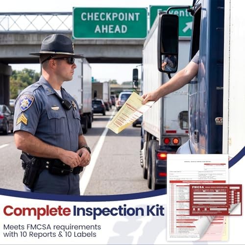 Annual Vehicle Inspection Record Kit – 3-Part NCR Forms (10 Sets) + High-Visi…