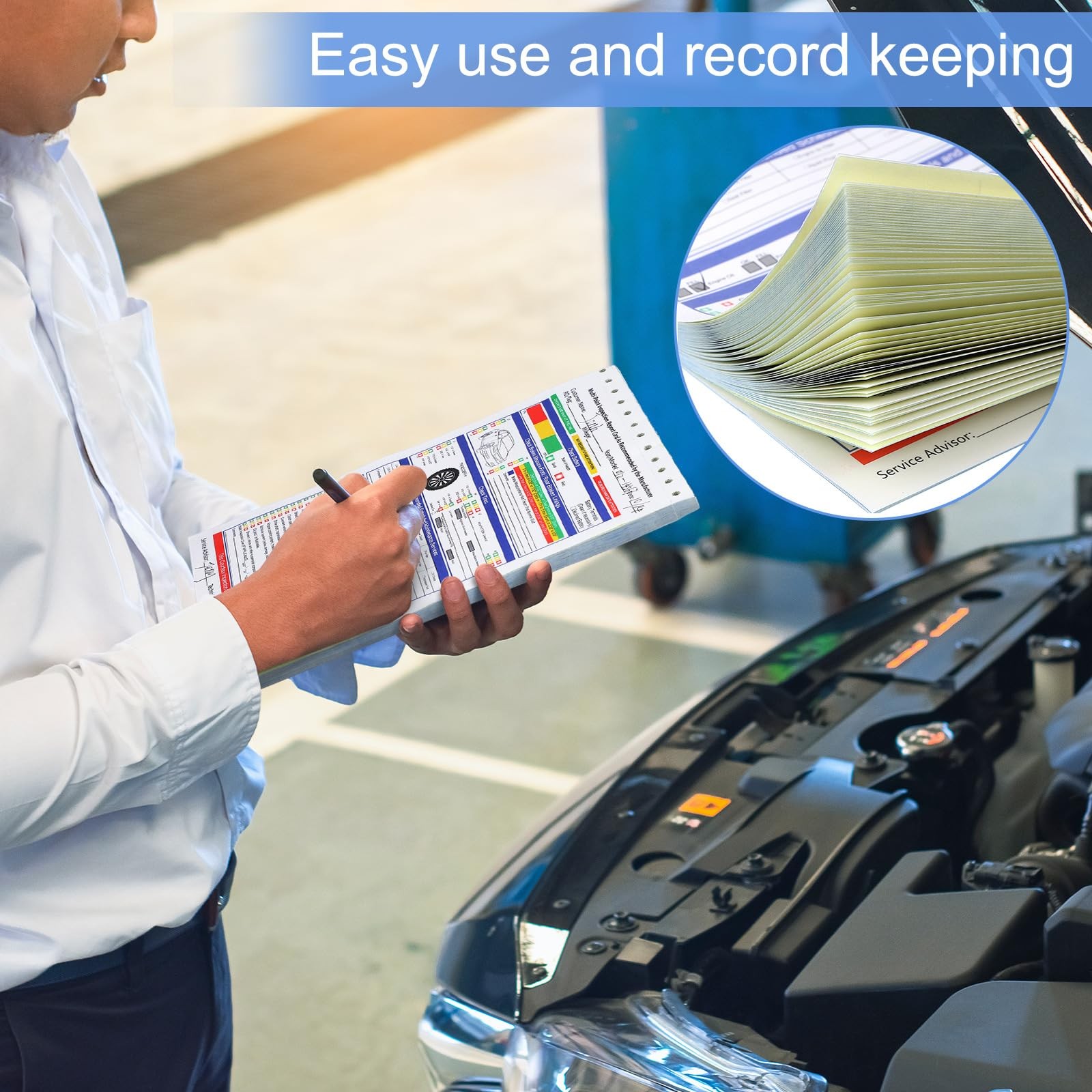 Vehicle Inspection Forms 400 Sets 5.91×8.27″ 2-ply Carbonless – Easy Tear Out