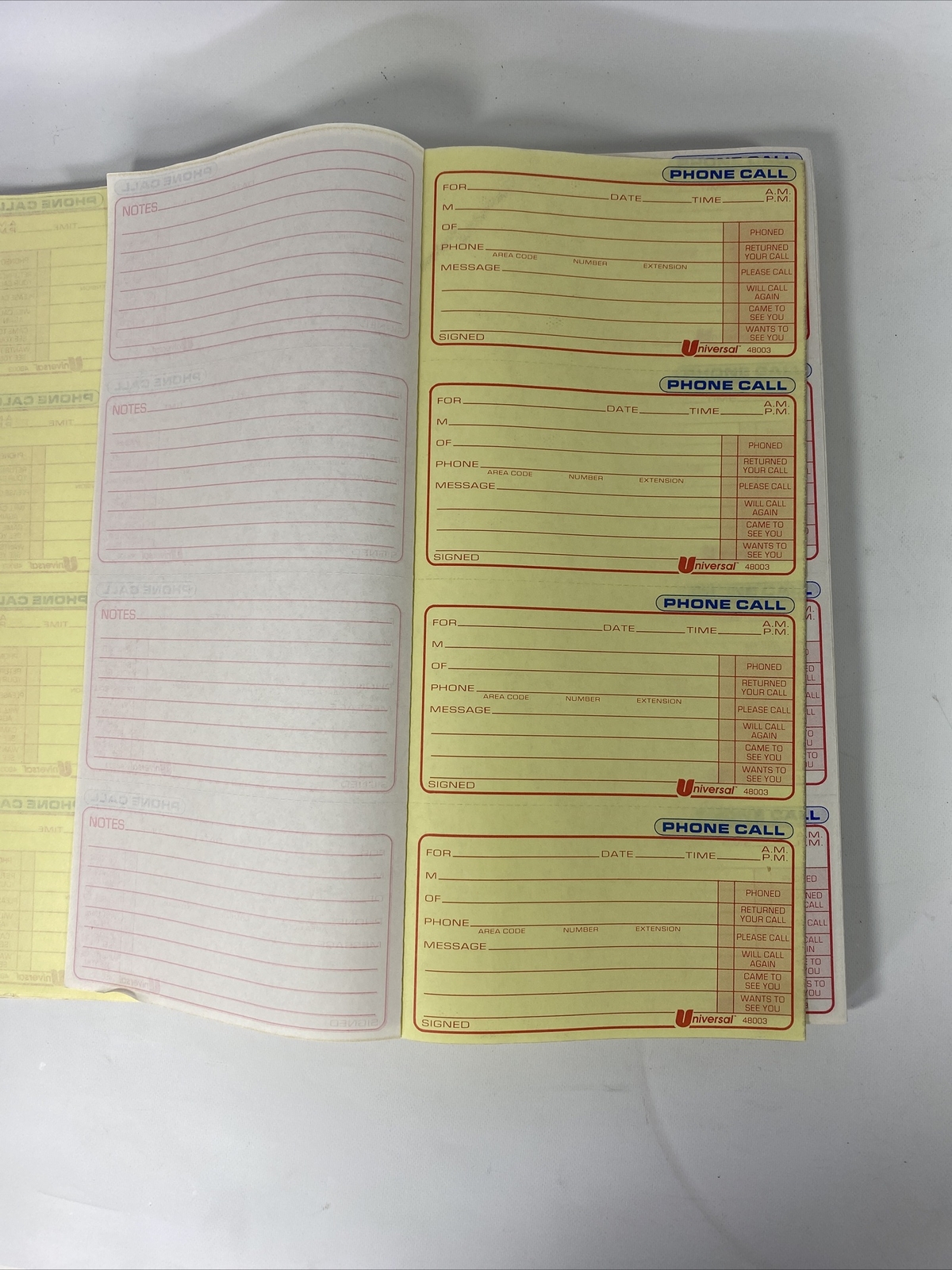 Universal Phone Message Books, 2 3/4 x 5, 2-Part Carbonless-400 Sets “UNV48003”