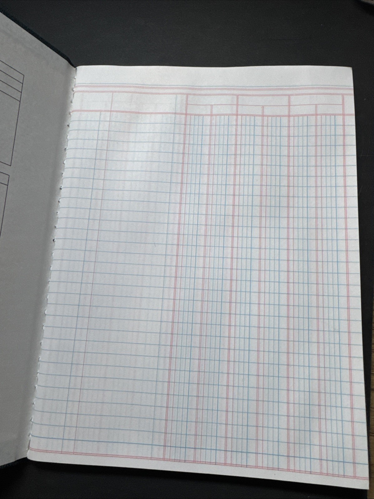 National Brand 6 Column Record Book No. 56-306 Blue Granite Grain Cover 80 Pages