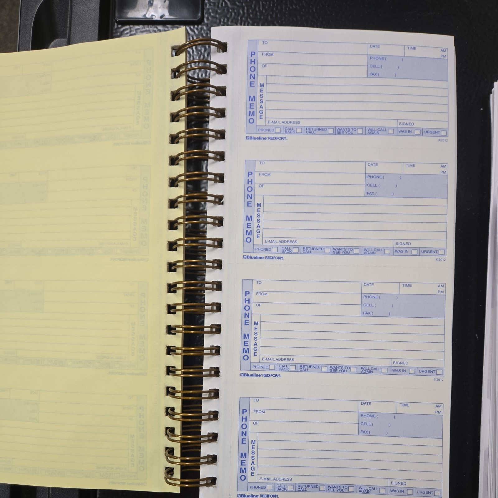 Telephone Message Book Gold Standard Rediform 2 Part Carbonless 600 Sets New