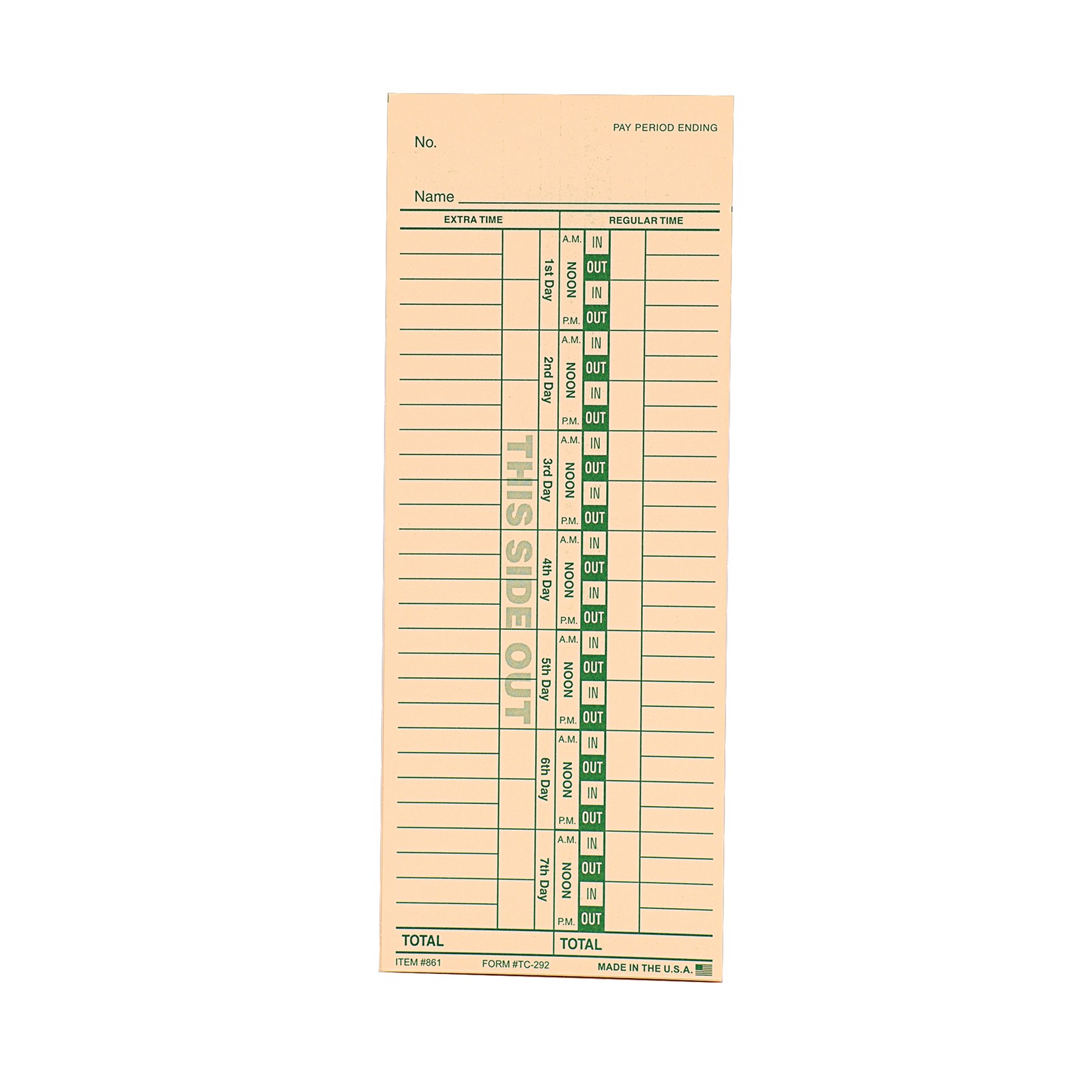 SSWBasics Employee Time Card Pack of 250 Durable Time Cards for Employees