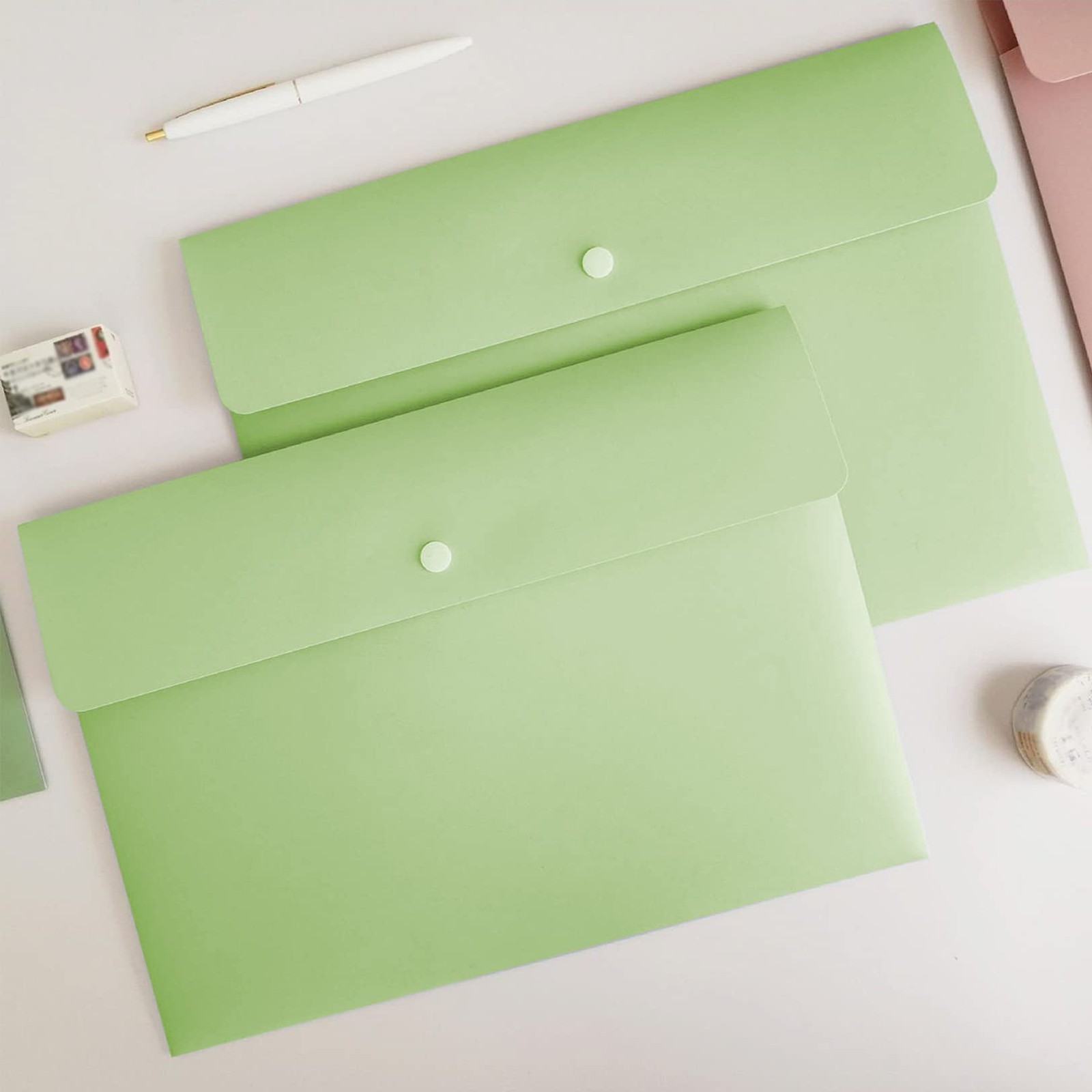 VANRA Poly File Folders Letter Size Jackets Pack of 5, Pastel Green