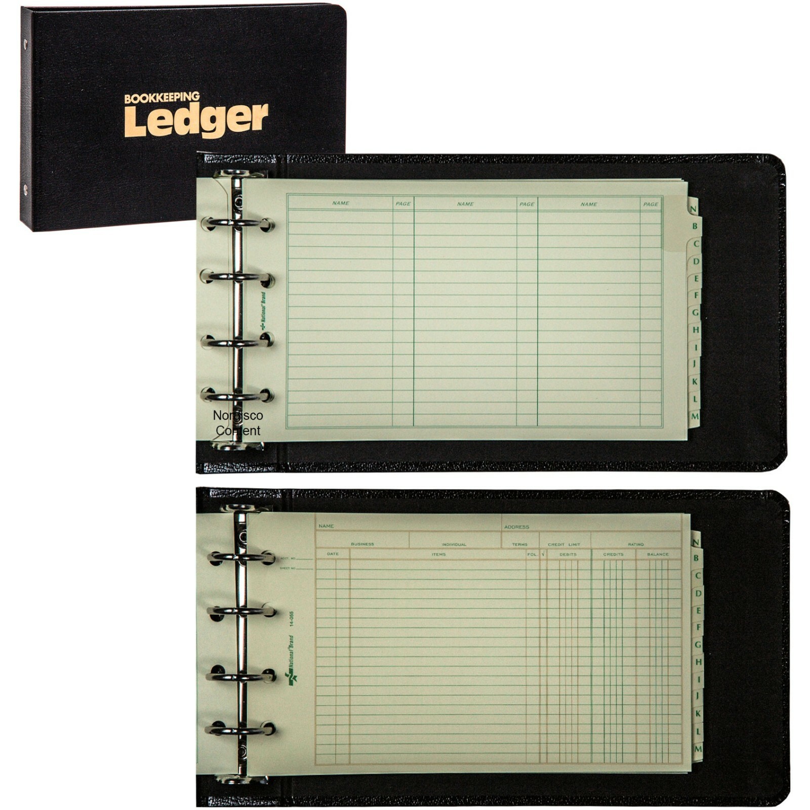 National Brand 63-453 Bookkeeping Ledger With Sheets & A to Z Index, 5 x 8-1/2″