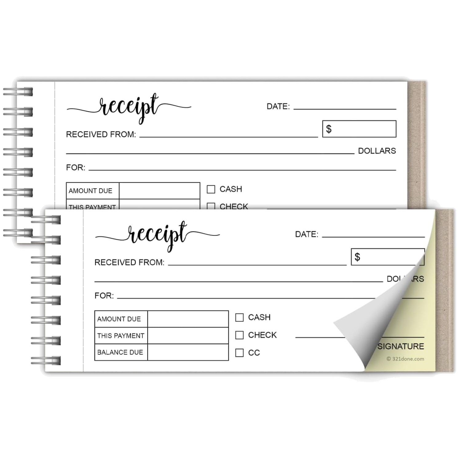 2-Pack Carbon Copy Receipt Book Set