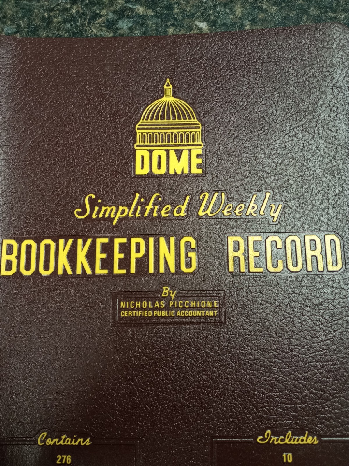 Vtg. Dome DOM600 Bookkeeping Record Book Weekly 128 Pages 9 x 11 Inches, Brown