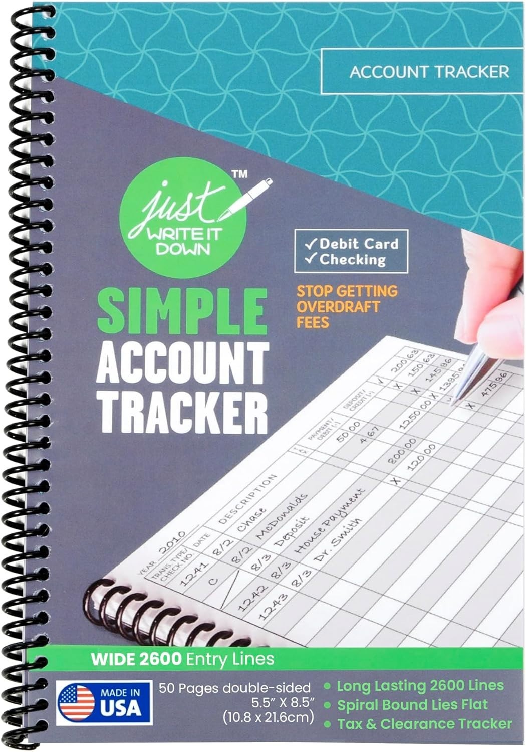 Comprehensive Teal Check Register & Tracking Ledger – Perfect for Business Use