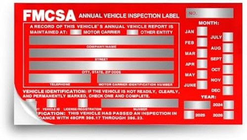 25Pack Inspection Forms and Stickers，Annual Vehicle Inspection Report，Annual …