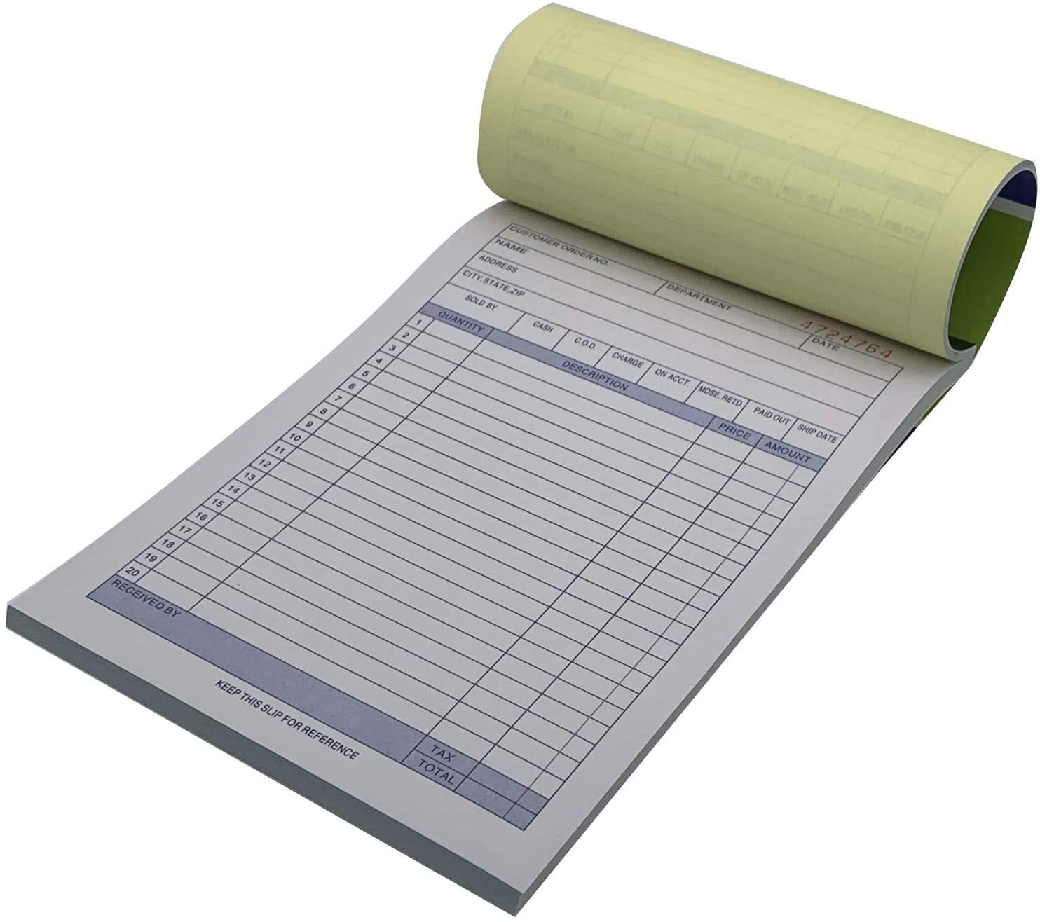 5 Pack Large Sales Order Book Receipt Invoice Duplicate Carbonless Copy 50 Sets