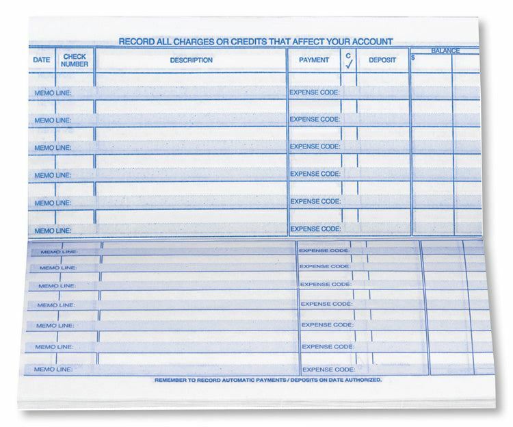 51177N Personal Size Check Register 6 x 3″ QTY 5 Registers